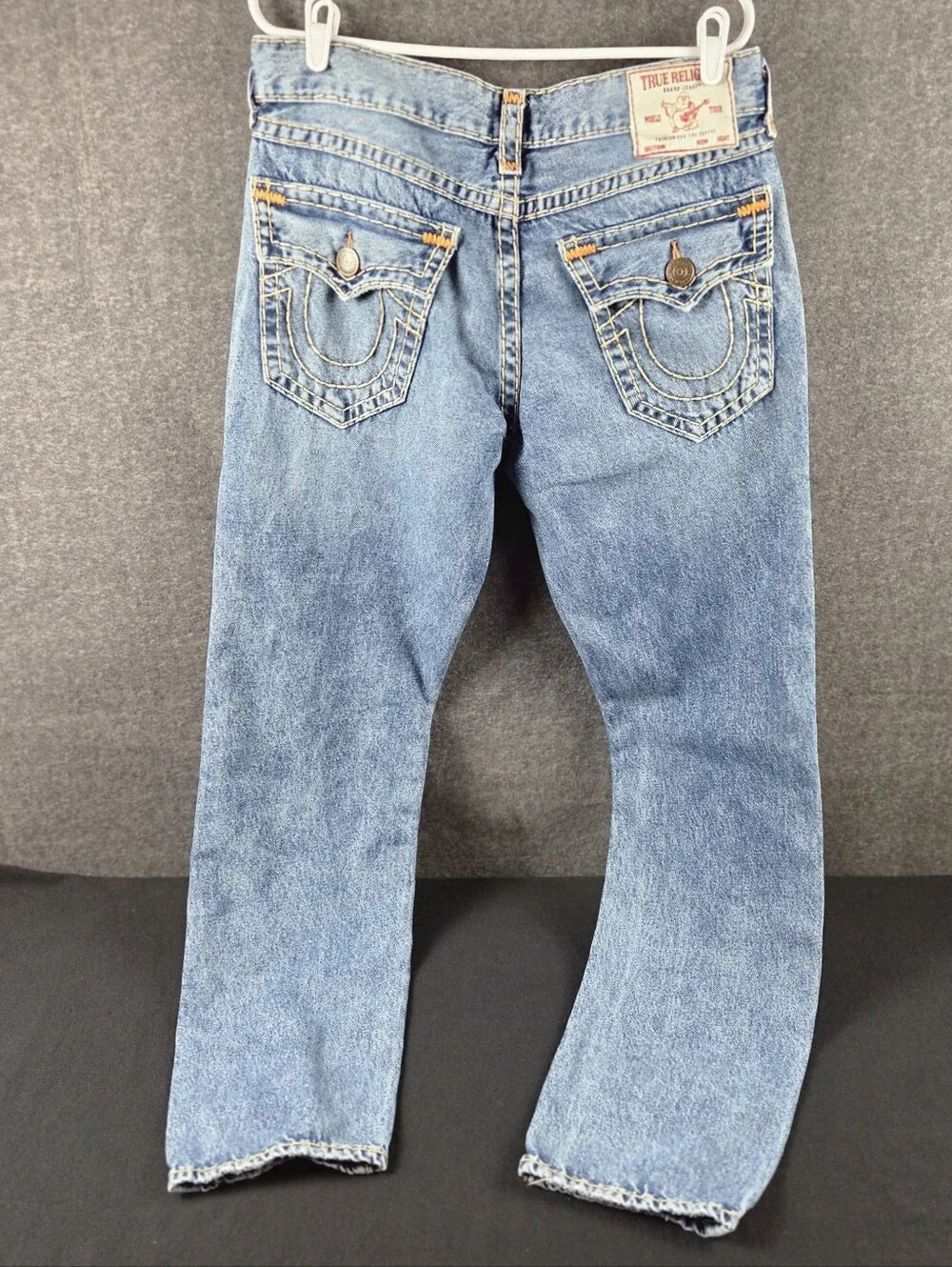 True Religion Geno Super T Jeans Mens 34x33 Blue Wide Stitch Relaxed Slim